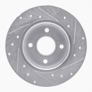 Ford Ecosport Brake Rotor (1) - Rear Left - R1 Concepts - Drilled & Slotted - Silver - `18-`22